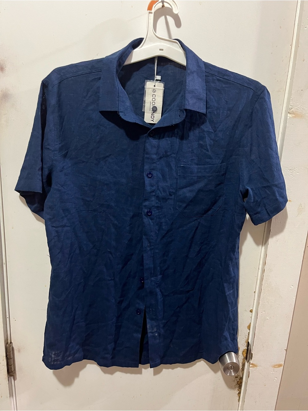 Men's Navy Button-Front Jacket - Picture 4 of 5